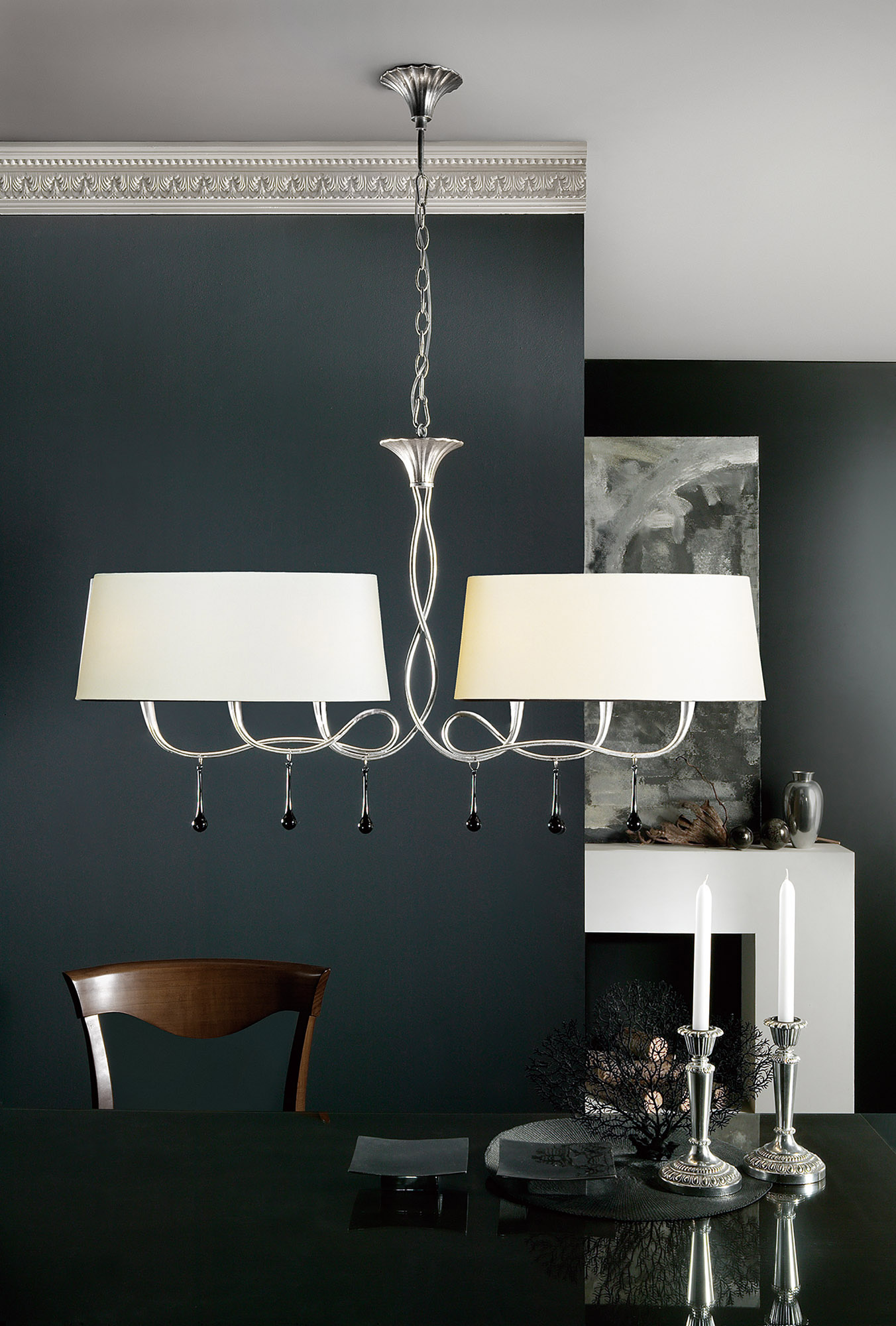 Paola Silver-Cream Ceiling Lights Mantra Linear Fittings